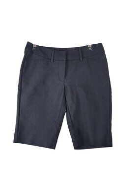 Womens Mossimo Black Chino Extensible Shorts Mid Rise Stretch 10" Inseam Size 2